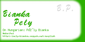 bianka pely business card